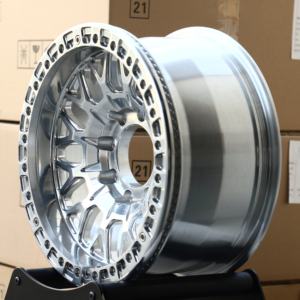 HTOR 16 17 18 19 20 pulgadas ruedas plateadas Beadlock 8 agujeros 8x165,1 8x170 4x4 ruedas forjadas todoterreno para RAM 2500 3500 F250 F350 - Product Image 3