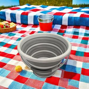 Cubo portátil plegable para <span class=keywords><strong>turismo</strong></span> al aire libre, lavabo de plástico para lavado de coches y camping en silicona redonda, duradero y plegable - Product Image 3