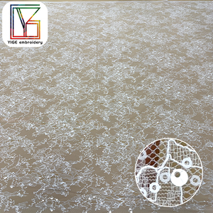Tessuto in Pizzo Chantilly Francese con Paillettes Ricamate, <span class=keywords><strong>Tulle</strong></span> Bianco alla Moda <span class=keywords><strong>per</strong></span> <span class=keywords><strong>Abiti</strong></span> da Sposa - Product Image 6