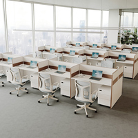 Combinación de Escritorio y Silla de Oficina Modular de Madera, Diseño Moderno y Sencillo para Estación de Trabajo de Servicio al Cliente de Comercio Electrónico