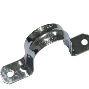 2 Hole EMT Pipe Strap 1 Inch - Secures EMT Conduit Zinc Plated Steel