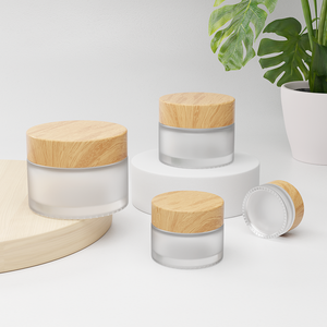 Tarro vacío de vidrio esmerilado, <span class=keywords><strong>bote</strong></span> de plástico de grano de madera, botella de <span class=keywords><strong>spray</strong></span>, contenedores de loción, contenedores recargables de viaje para el cuidado de la piel, suero - Product Image 6