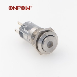 शॉर्ट बॉडी ऑनबोर्ड लेज़1agq16 (स, गुलाब) 16 मिमी उच्च गोल सिर 1nc धातु क्रोम डॉट प्रबुद्ध पुश बटन स्विच - Product Image 3