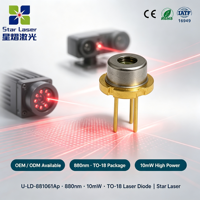 Diode laser infrarouge UOC 880 nm 10 mW, boîtier TO-18, moniteur PD, montage traversant pour système de détection de mouvement et capteur de profondeur 3D