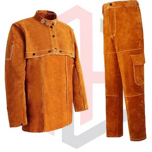 ชุดเชื่อมหนังแบบหนาพิเศษ ป้องกันอย่างมืออาชีพ ยืดหยุ่น ปรับแต่งสี โลโก้ เสื้อแจ็คเก็ต กางเกง ผ้าคลุมขา ป้องกันขา ใช้ได้กับทุกประเภท - Product Image 1