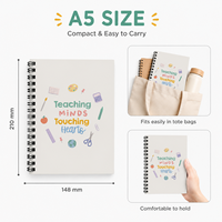 Carnet spirale A5 avec citation inspirante, logo personnalisé, 80 feuilles lignées, pour enseignants, cadeau pour les enseignants