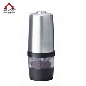 Moulin à sel et à poivre électrique efficace à une main à piles avec acier inoxydable - Product Image 1