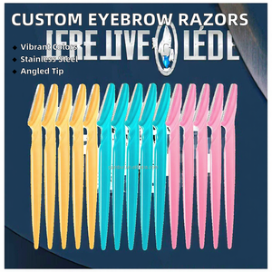 Maquinillas de Afeitar Profesionales al por Mayor, Recortadoras con Logotipo Personalizado, Coloridas, para Depilación Facial y de Cejas, con Cubierta Protectora - Product Image 3