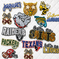 Patchs à sequins brodés thermocollants pour équipes de football, pour vestes, chapeaux et sacs (vente en gros)