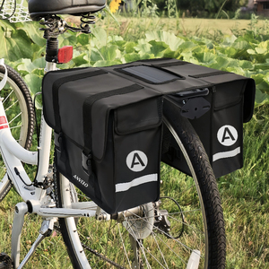 Sacoche de vélo double en bâche imperméable 40L, pliable, base rigide, réfléchissante pour vélo électrique - Product Image 5