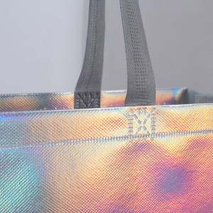 Bolsa de Regalo Personalizada al por Mayor, Reutilizable, de Lujo, Brillante, Metálica, Laminada, No Tejida, Ecológica, para Compras - Product Image 5