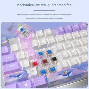 Multi Types Tk870 Bedrade Mechanische Toetsenbord Set Meisjes Kantoor Computerspel Cyan Switch Toetsenbord Mini Draagbaar Gaming Toetsenbord - Product Image 5