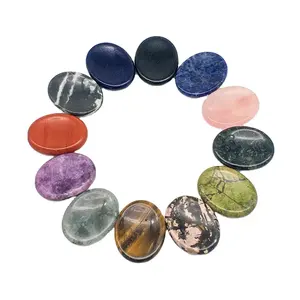 Pedra de quartzo rosa cristal natural para massagem de polegar, pedra de obsidiana para venda por atacado