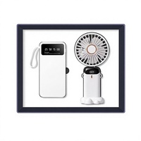 ZMHQ 2027 – Pack Cadeau Technologique Personnalisé pour Événements – Article Promotionnel : Mini Ventilateur Portable USB, Affichage Numérique, Batterie Externe, Souvenir