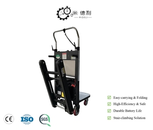 Chariot électrique industriel robuste pour la montée d'escaliers, pliable, automatique, à chenilles, pour usage commercial, capacité 400 kg - Product Image 3