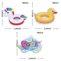 Patchs brodés pour piscine d'été, 3 pièces, appliques thermocollantes DIY pour vêtements, sacs, chapeaux, licorne, canard, flotteur de piscine