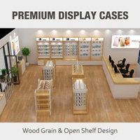 Vitrines de présentation haut de gamme en bois pour magasins de téléphonie mobile, mobilier personnalisé pour magasins d'électronique avec éclairage LED