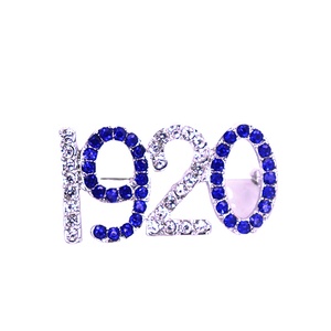 Metal Bling Strass Mulheres Grupo Sorority Desde 1920 Pin ZPB Membro Broche Jóias Personalizadas - Product Image 2