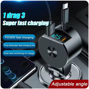 Siêu Nhanh Sạc Có Thể Thu Vào Loại C Xe Sạc Với 30W Đầu Ra Pd3.0 Tương Thích Với Máy Tính Xách Tay & Điện Thoại Cho Tai Nghe & Máy Ảnh - Product Image 2