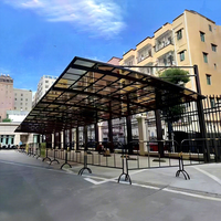 Abri de jardin extérieur en aluminium et polycarbonate, imperméable, durable, avec revêtement poudré, pour garage, outils de jardin, patio, abri de voiture, à pente unique
