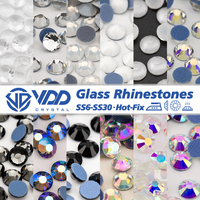 VDD SS6-SS30 Hot-Fix Verre Cristal Strass Flatback DIY Flatback Strass Pierres Fer Pour Vêtements Couture Robe Décoration