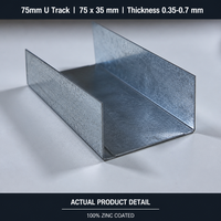 Prix d'usine – Rail de plafond en acier galvanisé de 75 mm en U, anti-corrosion, pour l'installation de cloisons sèches et de charpentes