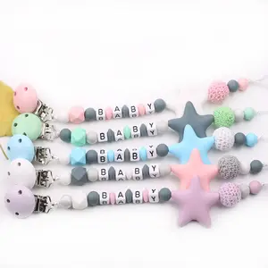 amazon hot selling BPA Free silicone toy chain Pacifier Clip personalized pacifier chain baby products of all types