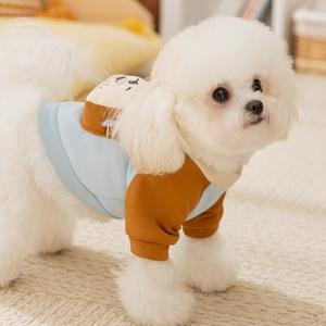 귀여운 만화 캐릭터 배낭 강아지 가을 겨울 두발 후드티 고양이 얇은 플리스 따뜻한 비숑 프리제와 테디 애완견 옷 - Product Image 5