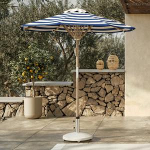 Parasol de jardin moderne de 2,7 m, résistant au vent, rayé, en polyester, de luxe, pour restaurant, marché - Product Image 1