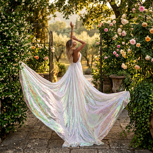 Robe de mariée vintage en satin de soie blanc perle, coupe crayon, longueur ras du sol, col en V, dentelle, ajustement cintré, écologique - Product Image 3