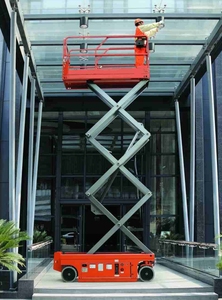 New Design Four-wheel Mobile Scissor Table <b>Lifter</b> 6-18m 200Kg-2T Capacity Scissor Table <b>Lifter</b> for Hotels - Product Image 6