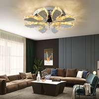 Ventilateur de plafond moderne à LED léger avec lumière et télécommande, fonction mémoire intelligente ABS, 6 vitesses