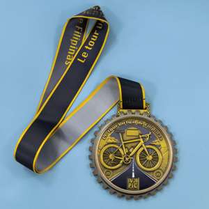 ผู้ผลิตอุปกรณ์กีฬาโลหะ ขายส่งเหรียญกีฬาจักรยานเคลือบอ่อนและแข็งแบบกำหนดเอง - Product Image 2
