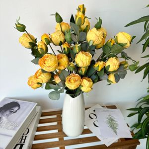 Bouquet de roses artificielles Queyiyi, 13 têtes, arrangement de fleurs en soie pour mariage et décoration intérieure - Product Image 4