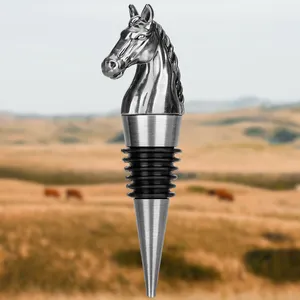 Exquisite Vintage Horse Head Wine Stopper For Men Champagne Cork Red Wine Bottle Accessories Birthday Gift