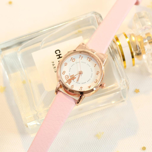Orologio da Polso <span class=keywords><strong>al</strong></span> Quarzo PU Semplice con <span class=keywords><strong>Gatto</strong></span>, Bracciale alla Moda con Piccoli Indici, Orologio da Donna per Studentesse Ragazze Signore, Regalo Estivo per Feste - Product Image 4