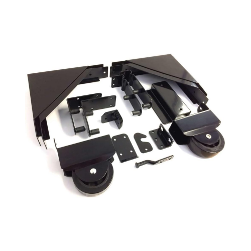 Black Powder Coated Cantilever Sliding Gate Kit Steel Spring Loaded ...