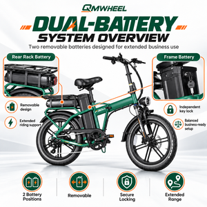 จักรยานไฟฟ้าพับได้ QMWHEEL F30 Ultra UK Warehouse ขนาด 20 นิ้ว 250W 70Ah แบตเตอรี่คู่ ขายส่ง - Product Image 5