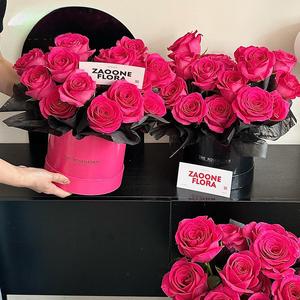 Scatola Rotonda Personalizzabile per Fiori, Elegante e Semplice, Confezione Regalo per San Valentino, Secchiello per Fiori di Lusso - Product Image 3