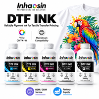 Tinta Putih INHAOSIN DTF 1000ml CMYK Tinta Pigmen Berbasis Air Lembut untuk Transfer Panas Film, Pencetakan Kustom Kaos dan Pakaian