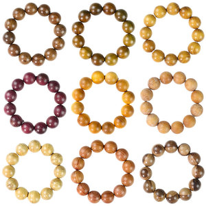 Bracelet en bois de santal, perles rondes de 20 mm, bijoux de cérémonie religieuse pour hommes, origine Hangzhou, antiques, objets de collection - Product Image 5