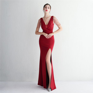 19631-S #<span class=keywords><strong>2022</strong></span> New Craft Nail Bead Nuevo estilo Buttock Fit Sexy Vestido de noche Prom Party Vestido de dama de honor - Product Image 5