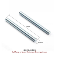 Zinc Plated Threaded Rod Grade 4.8 DIN975 All Thread Rod Carbon Steel M6-M48 M10 Electro Galvanized Stud Bar for General Use