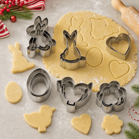 Lot de 3 emporte-pièces de Pâques en acier inoxydable, moule à gâteau, forme œuf et lapin, tampon à biscuits, outil de pâtisserie pour la cuisine