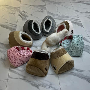 Cama para Mascotas con Diseño de Huella de Gato, Cálida para Invierno, Desmontable, Lavable, Semicerrada, Casa para Gatos, Universal para las Cuatro Estaciones, Cama para Perros - Product Image 4