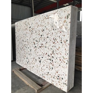 Éclats de pierre artificielle blanche de grande taille, Direct d'usine, comptoir de Table, dalle de Terrazzo en béton - Product Image 5