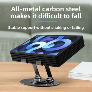 Aluminum Alloy &amp; Silicone Tablet Stand for iPad Pro 12.9/11 Air 10.9 Universal 720 Degree <strong>Rotation</strong> &amp; Adjustable Height - Product Image 4