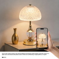Nouvelle lampe de chevet vintage de style européen, luxueuse, petite, avec commande tactile, lumière ambiante à intensité variable, veilleuse, batterie incluse