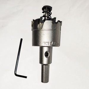 مثلث عرقوب الرمال انفجر الحفر من خلال نوع TCT التنغستن كربيد يميل حفرة المنشار مع مركز مثقاب الخشب لالفولاذ المقاوم للصدأ - Product Image 2