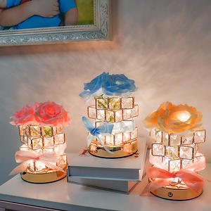 Lampe Ornement Tournesol Rose Cristal Irrégulier Atmosphère Lampe Décoration de Table Cadeau Uionen 2169 - Product Image 1